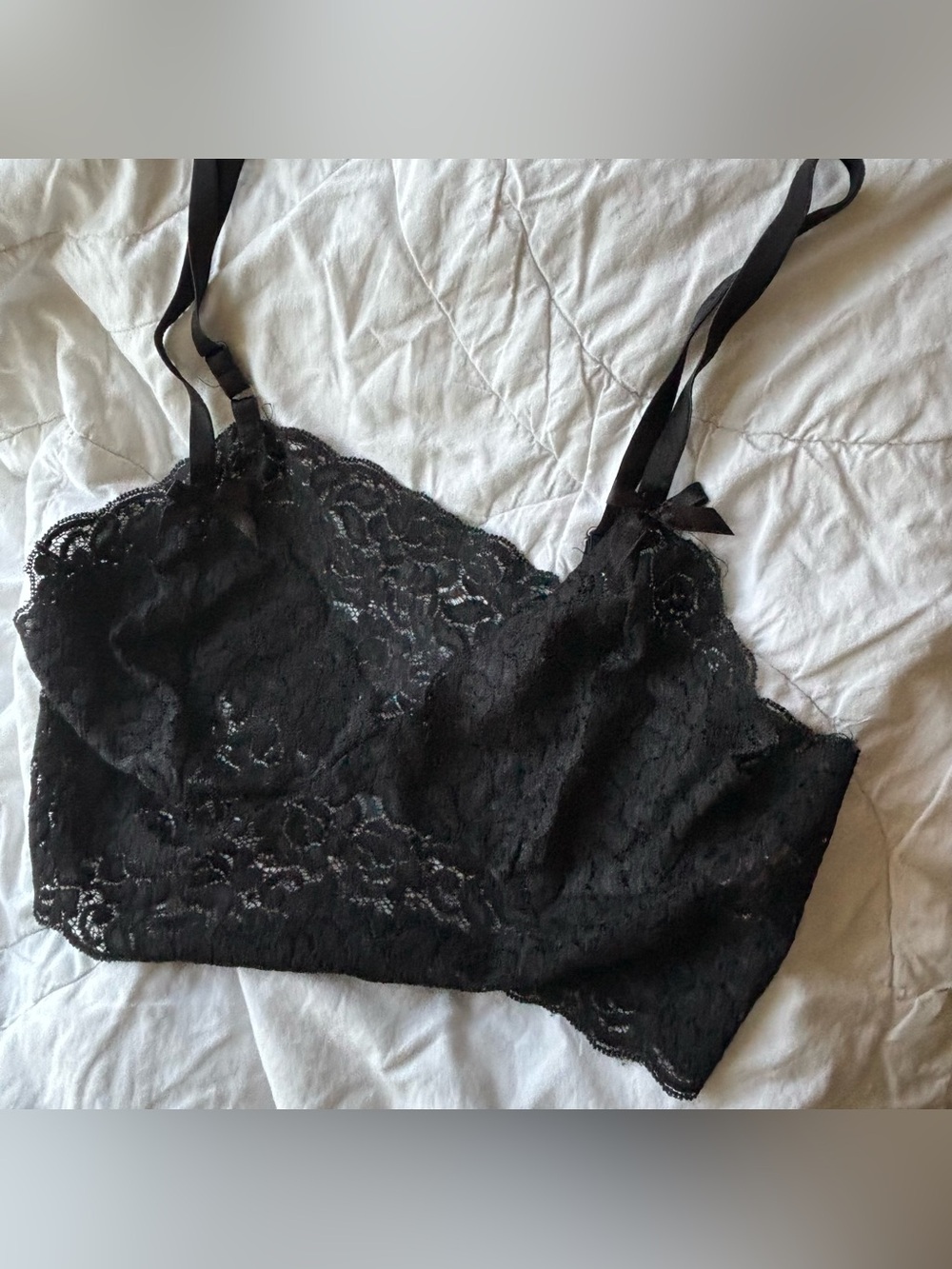 Elegant Moments Black Lace Longline Bralette